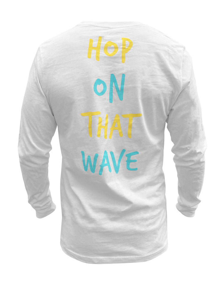 Hop On That Wave LS Tee (White)
